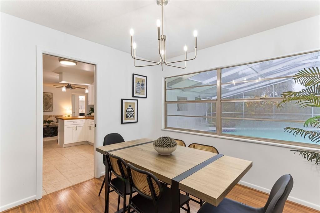 Chandelier, Dining room, Interior, Wood Texture Flooring