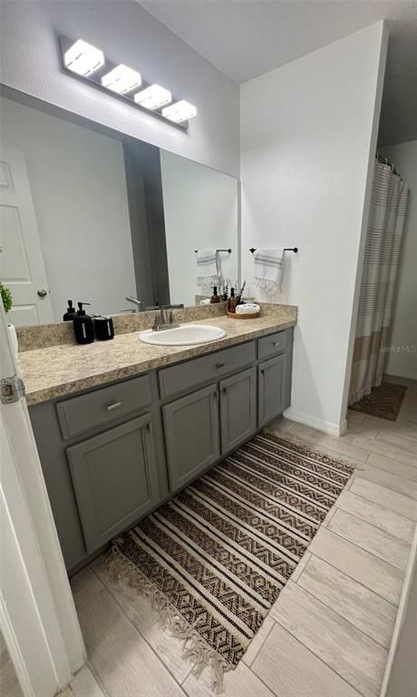 Bathroom, Dual Sink Vanities, Interior, Wood Texture Flooring