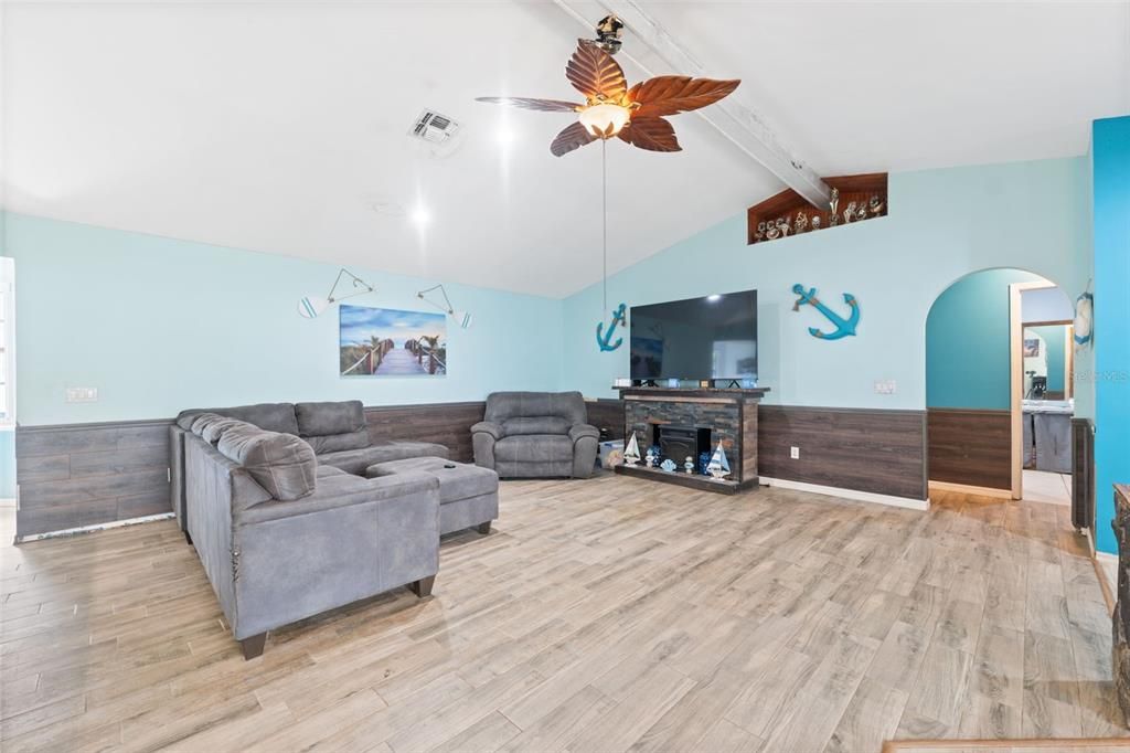 Fireplace, Interior, Living room, Wood Texture Flooring