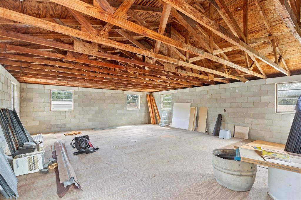 Empty room, Interior, Stone Walls, Wooden Beams, Wooden Ceilings