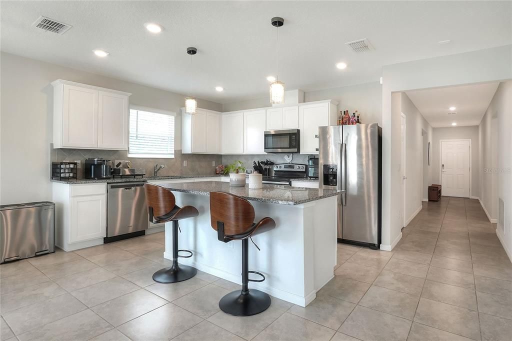 Interior, Kitchen, Pendant Lights, Recessed Lighting, Stainless Steel Appliances
