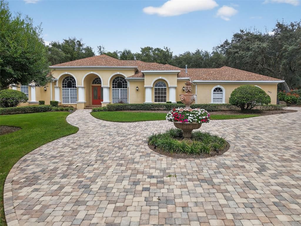 Attached, Backyard, Exterior, Facade, Mediterranean