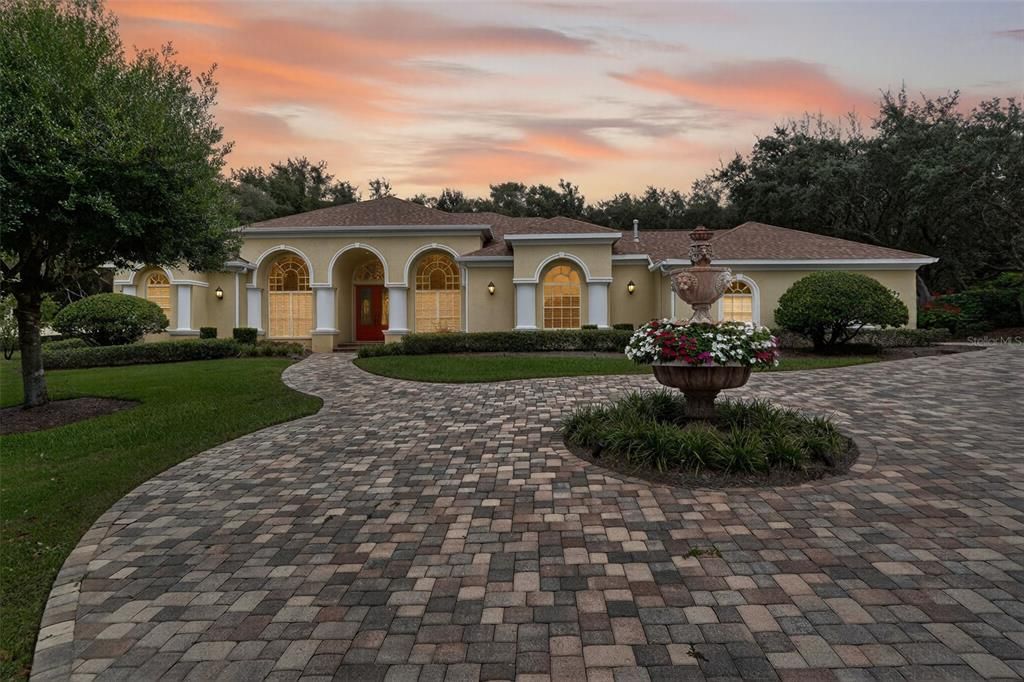 Attached, Backyard, Exterior, Facade, Mediterranean