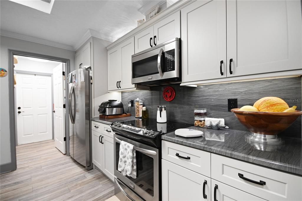 Interior, Kitchen, Stainless Steel Appliances, Wood Texture Flooring