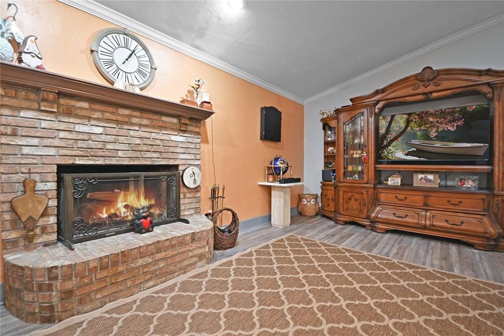 Fireplace, Interior, Wood Texture Flooring