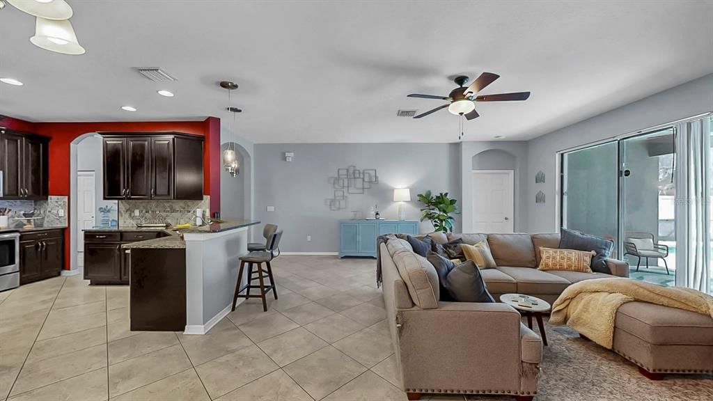 Interior, Kitchen, Living room, Pendant Lights, Recessed Lighting