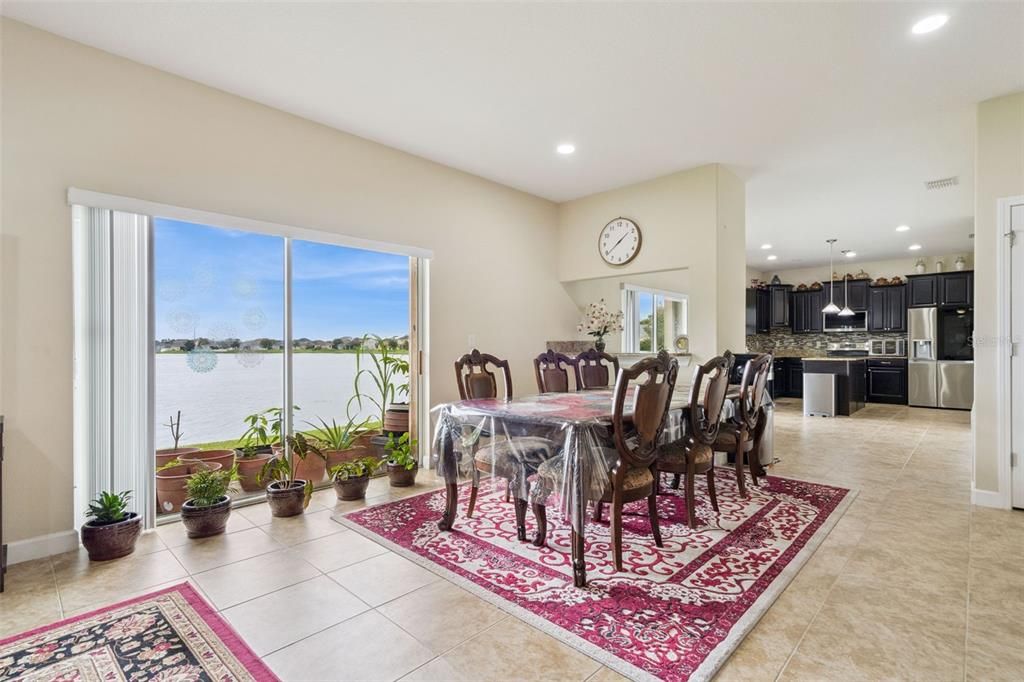 Dining room, Interior, Kitchen, Pendant Lights, Recessed Lighting, Stainless Steel Appliances, Water