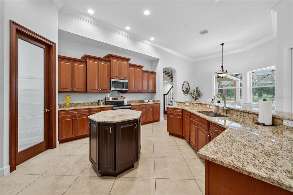 Interior, Kitchen, Pendant Lights, Recessed Lighting, Stainless Steel Appliances