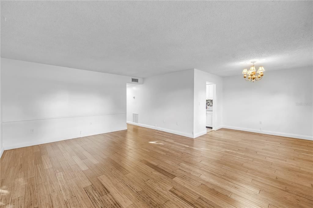 Chandelier, Empty room, Interior, Wood Texture Flooring
