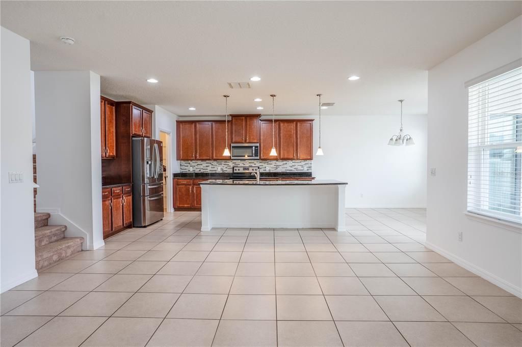 Interior, Kitchen, Pendant Lights, Recessed Lighting, Stainless Steel Appliances