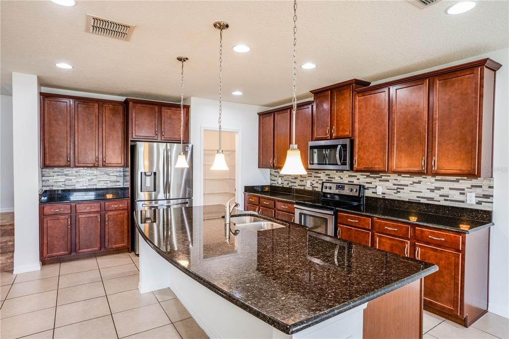 Interior, Kitchen, Pendant Lights, Recessed Lighting, Stainless Steel Appliances