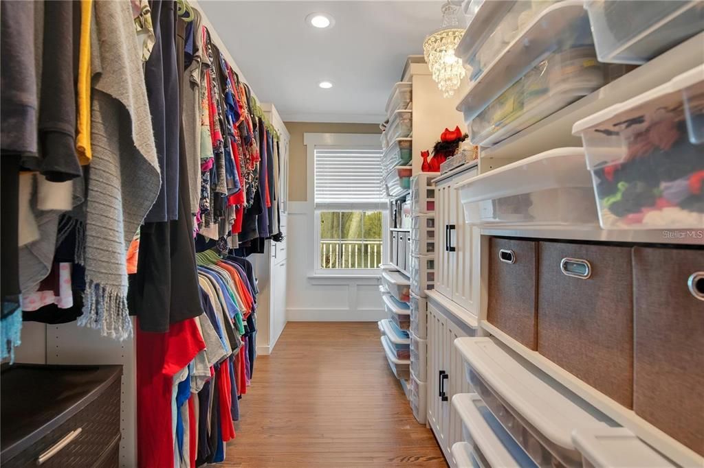 Chandelier, Interior, Recessed Lighting, Walk-in Closets, Wood Texture Flooring