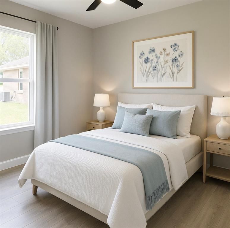 Bedroom, Interior, Wood Texture Flooring
