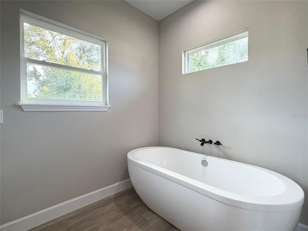 Bathroom, Free Standing Baths, Interior, Wood Texture Flooring