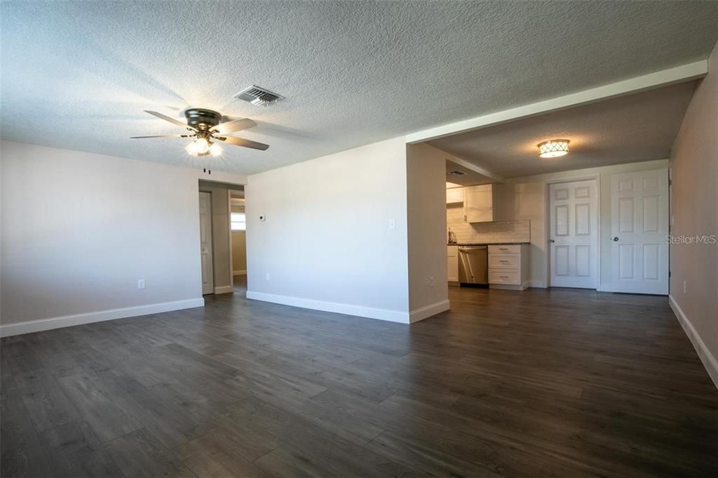 Empty room, Interior, Kitchen, Wood Texture Flooring