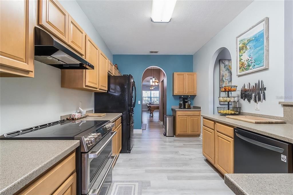 Interior, Kitchen, Wood Texture Flooring
