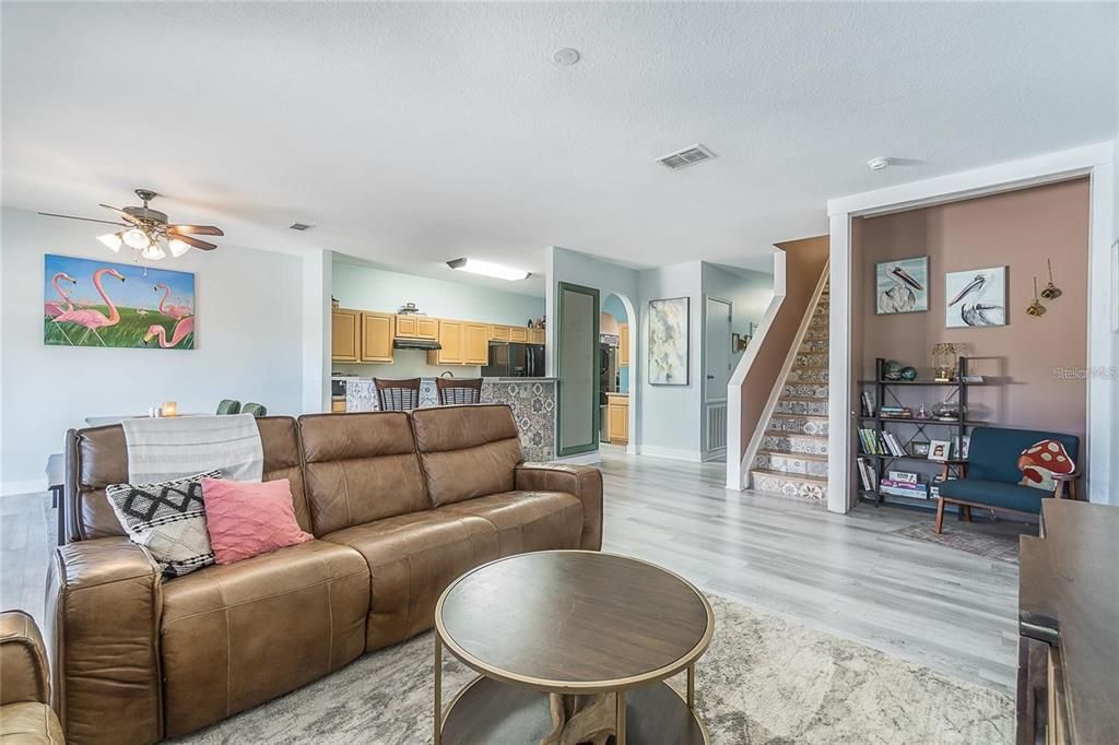 Interior, Kitchen, Living room, Wood Texture Flooring