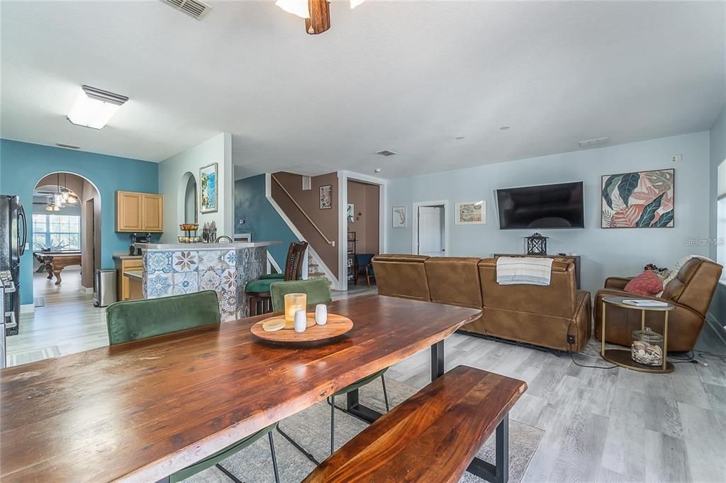 Dining room, Interior, Living room, Wood Texture Flooring