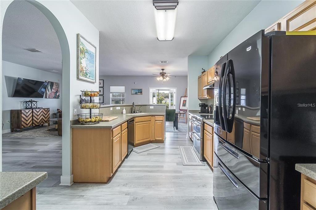 Interior, Kitchen, Wood Texture Flooring