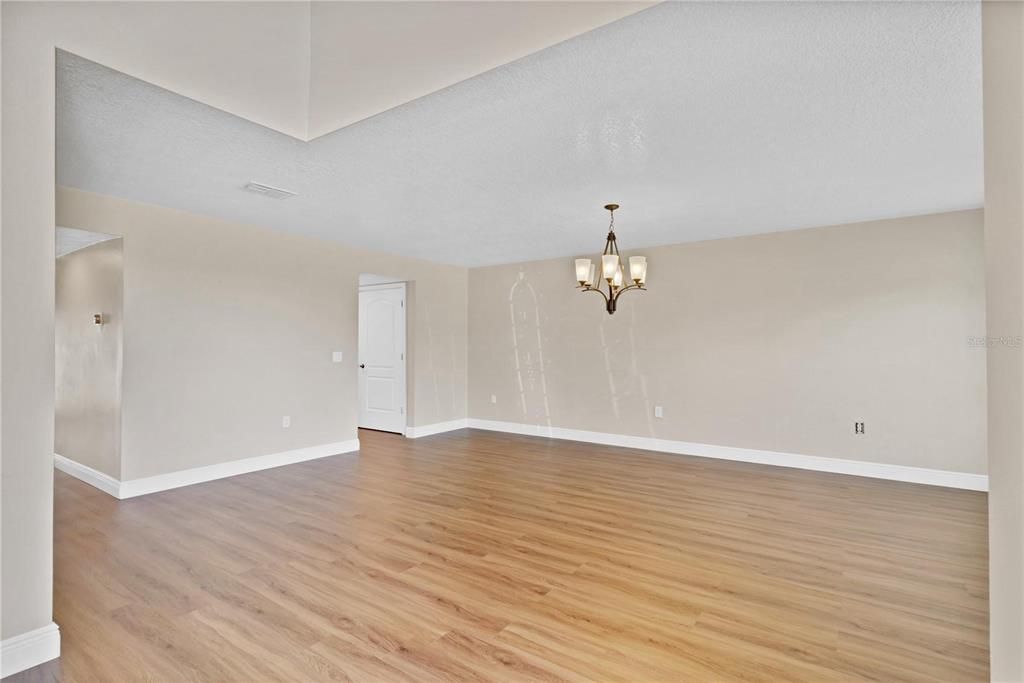 Chandelier, Empty room, Interior, Wood Texture Flooring