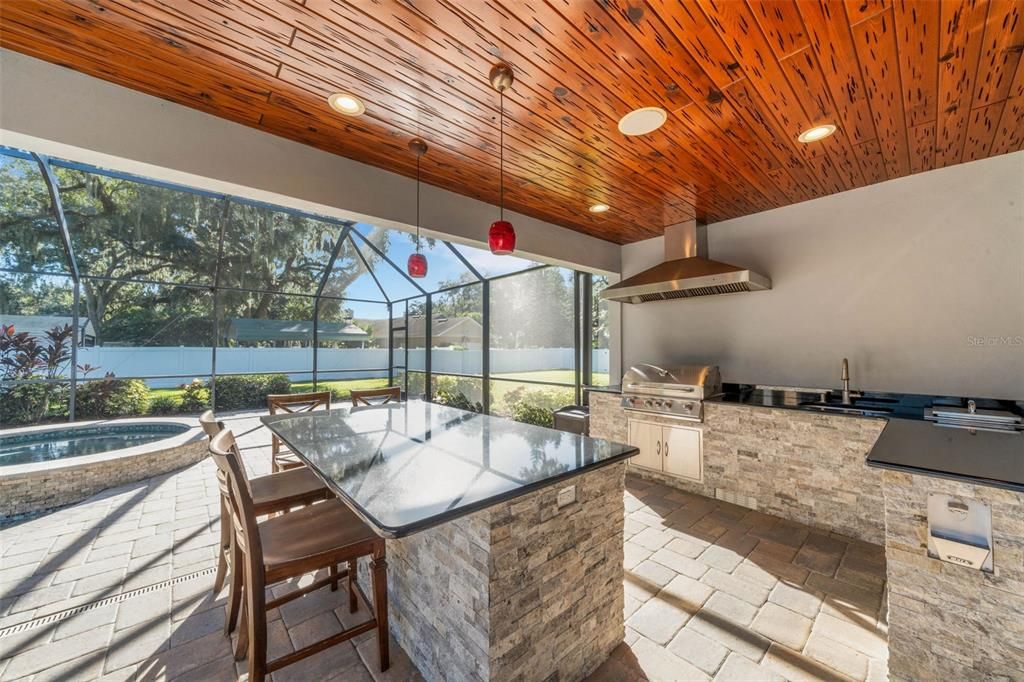 Dining room, Glass Ceilings, Interior, Pool, Recessed Lighting, Sun Room, Wooden Ceilings