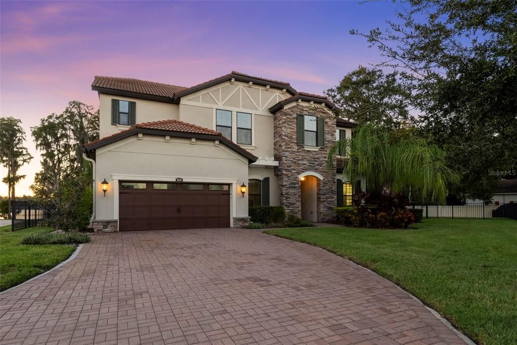 Attached, Backyard, Exterior, Facade, Mediterranean