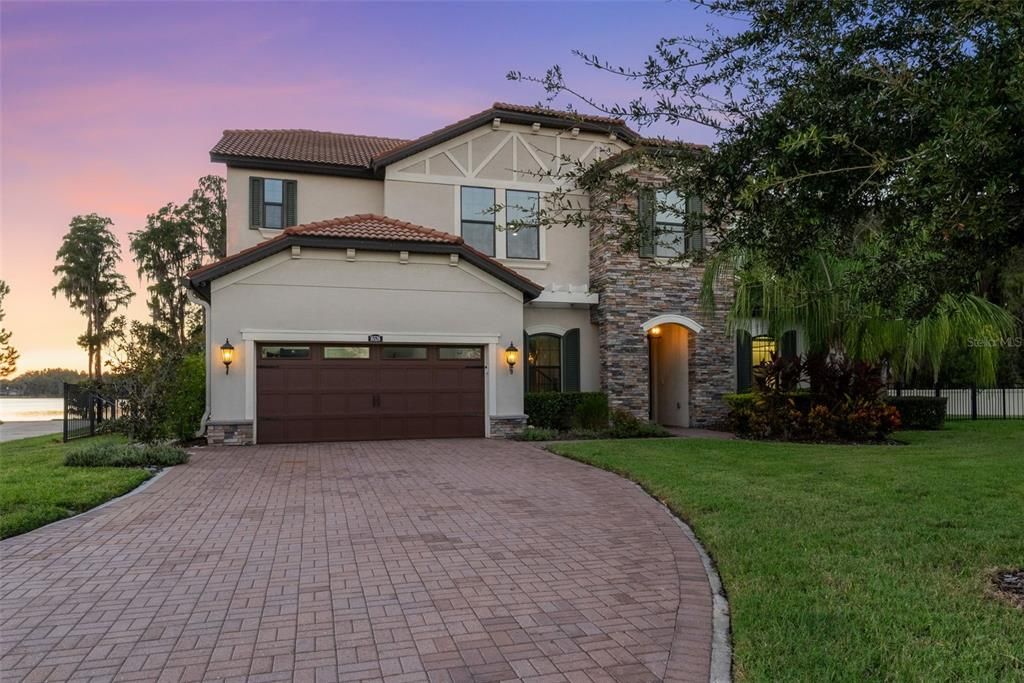 Attached, Backyard, Exterior, Facade, Mediterranean