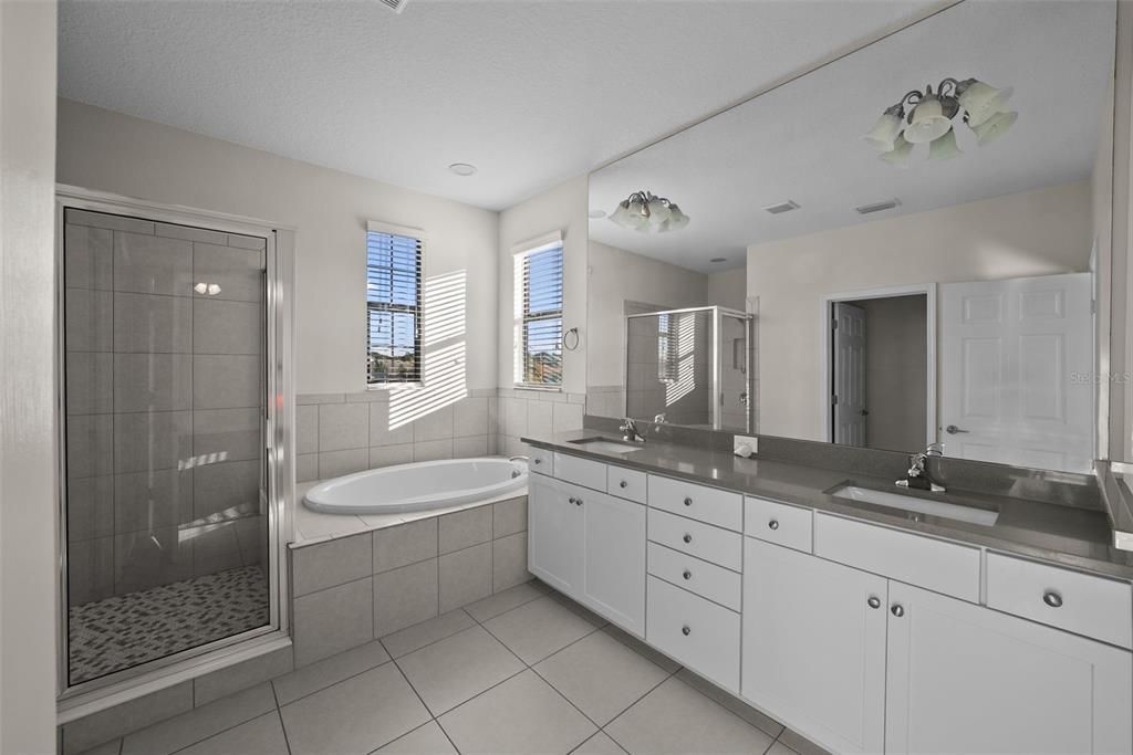 Bathroom, Dual Sink Vanities, Glass Shower, Interior