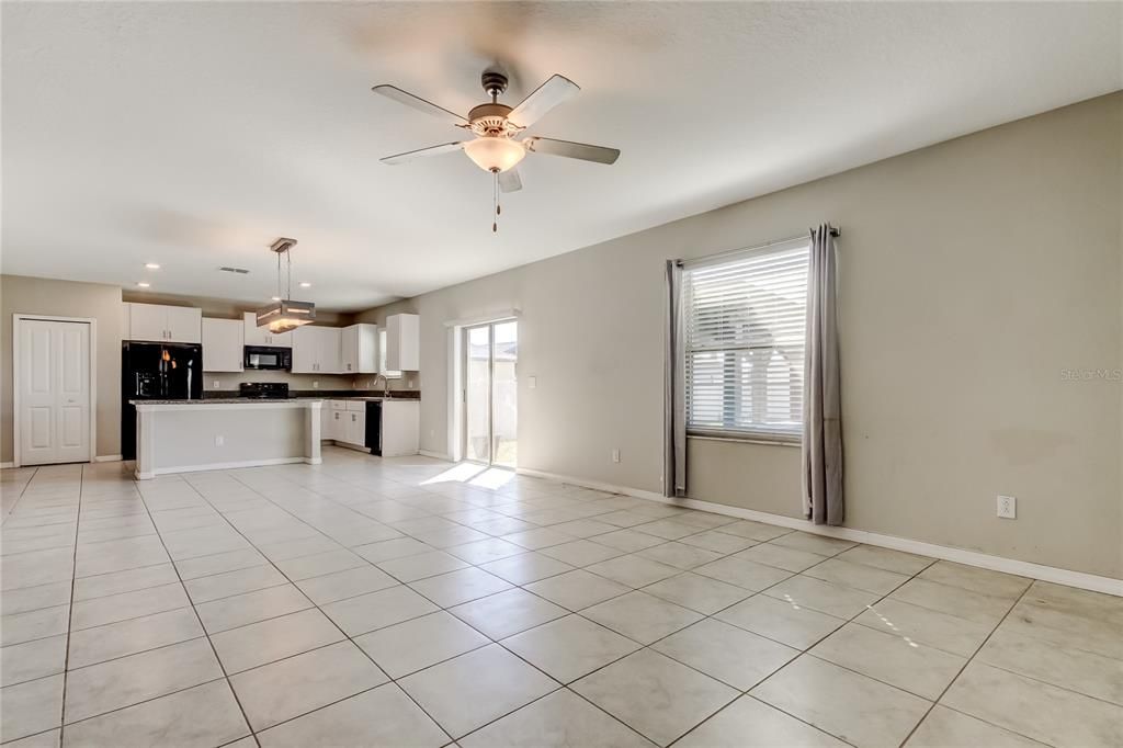 Empty room, Interior, Kitchen, Pendant Lights, Recessed Lighting