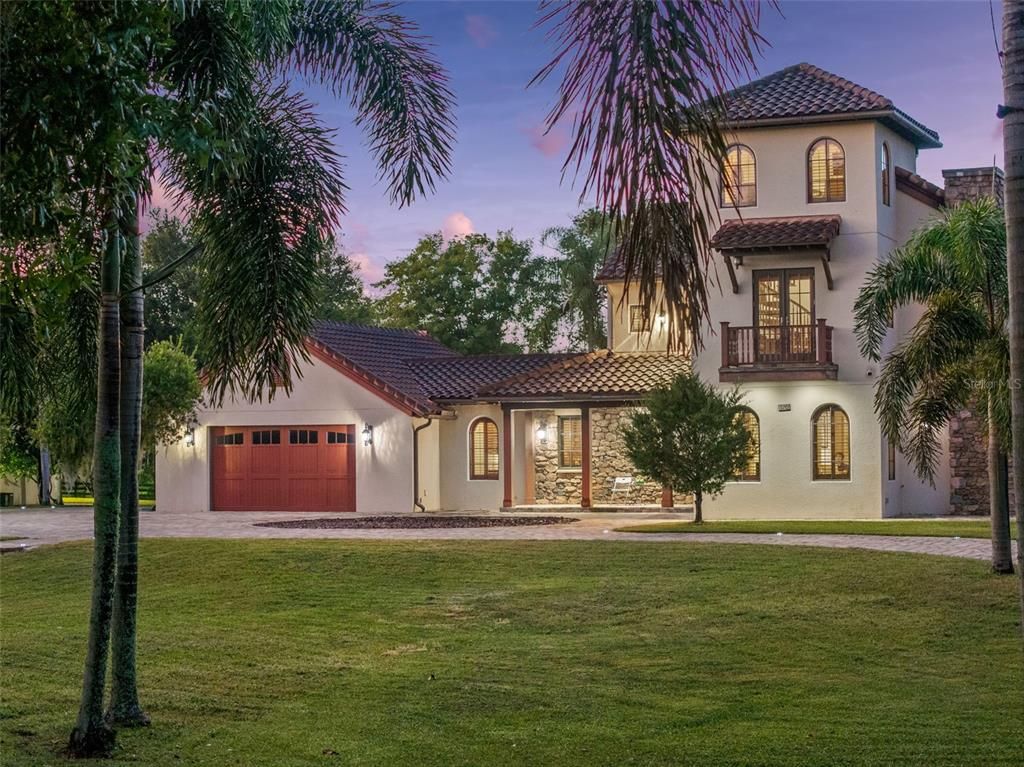 Attached, Backyard, Exterior, Facade, Mediterranean