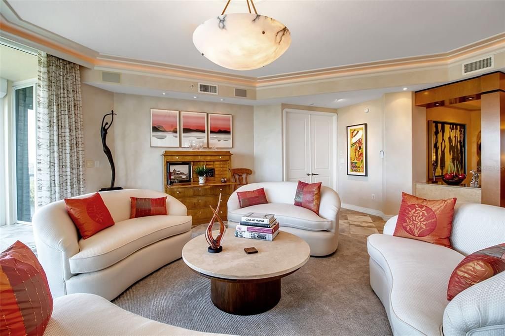 Interior, Living room, Recessed Lighting