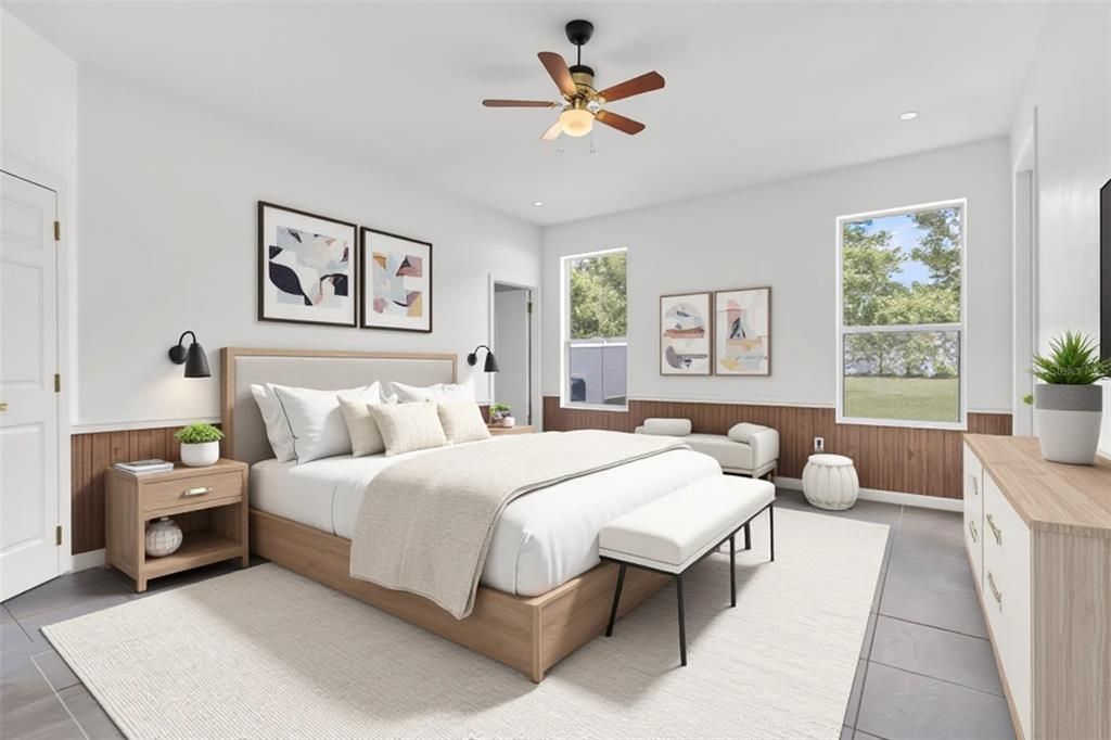 Bedroom, Interior, Recessed Lighting