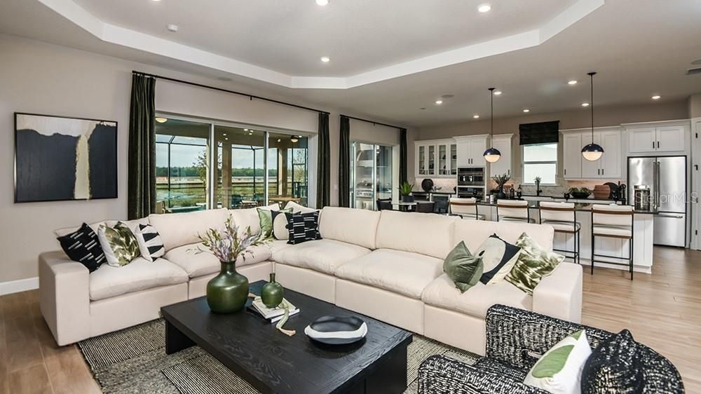 Interior, Kitchen, Living room, Pendant Lights, Recessed Lighting, Stainless Steel Appliances, Wood Texture Flooring