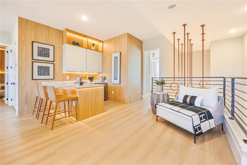 Interior, Kitchen, Recessed Lighting, Wood Texture Flooring