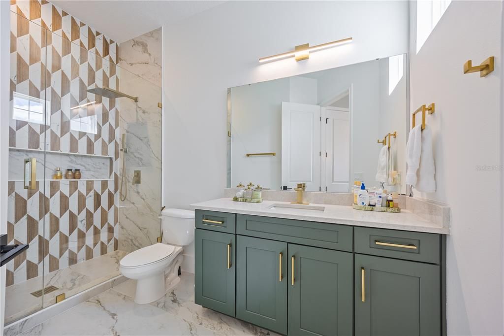 Bathroom, Glass Shower, Interior, Marble, Marble Walls