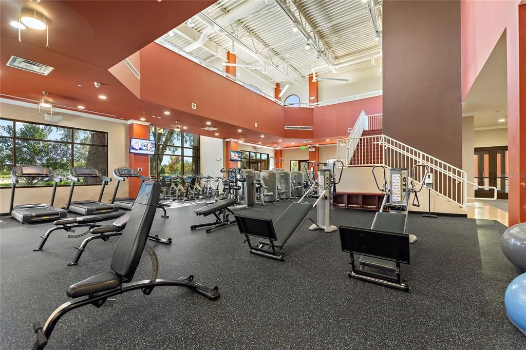 Fitness Equipment, Gym, Interior, Recessed Lighting