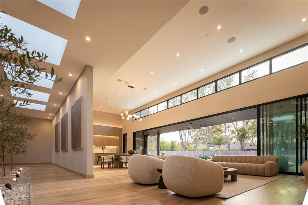 Interior, Pendant Lights, Recessed Lighting, Wood Texture Flooring