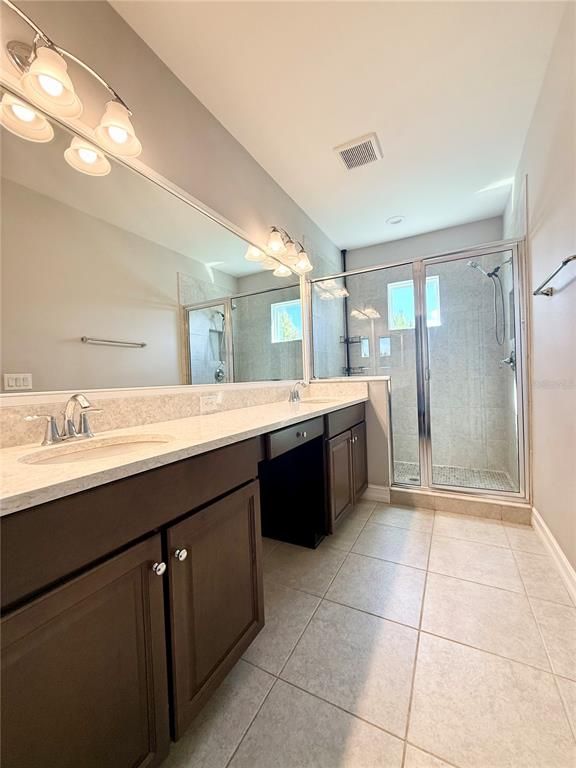 Bathroom, Dual Sink Vanities, Glass Shower, Interior