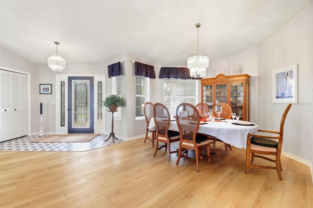 Chandelier, Dining room, Interior, Wood Texture Flooring