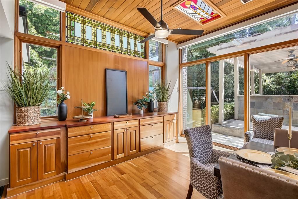 Interior, Sun Room, Wooden Ceilings, Wood Texture Flooring