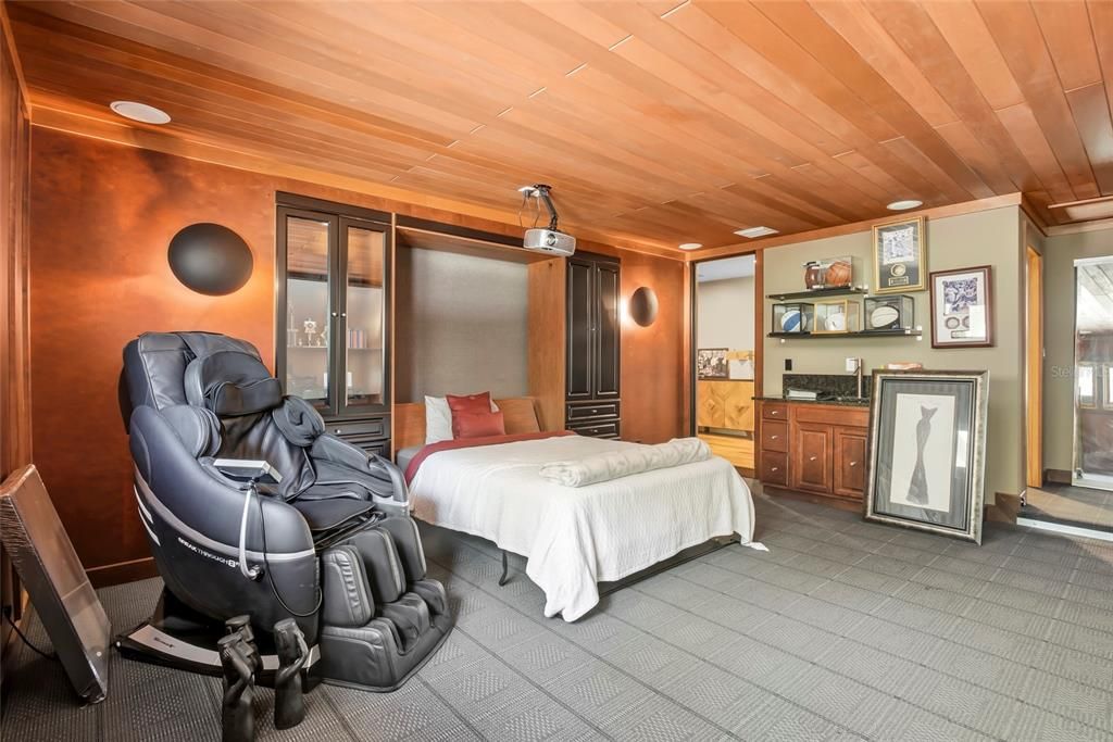Bedroom, Interior, Recessed Lighting, Wooden Ceilings