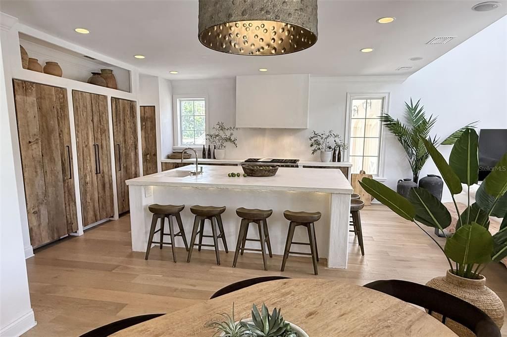 Interior, Kitchen, Recessed Lighting, Wood Texture Flooring