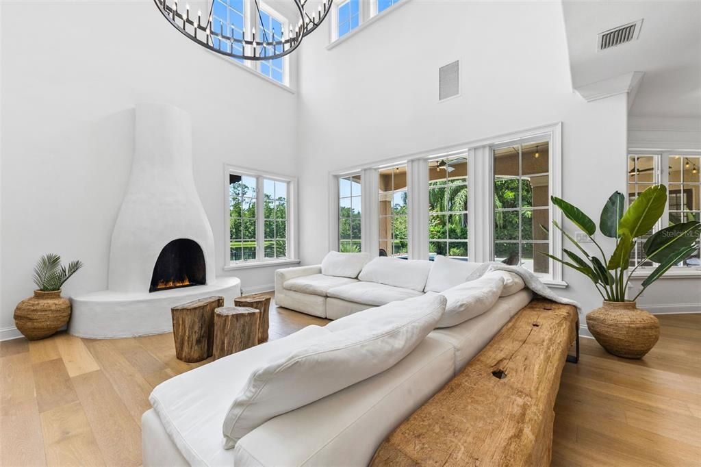 Fireplace, Interior, Living room, Wood Texture Flooring