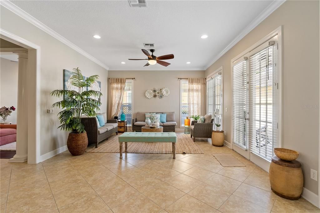 Interior, Living room, Recessed Lighting
