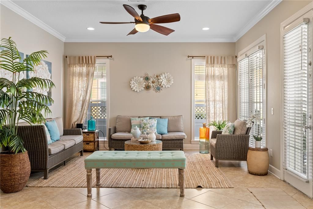 Interior, Living room, Recessed Lighting