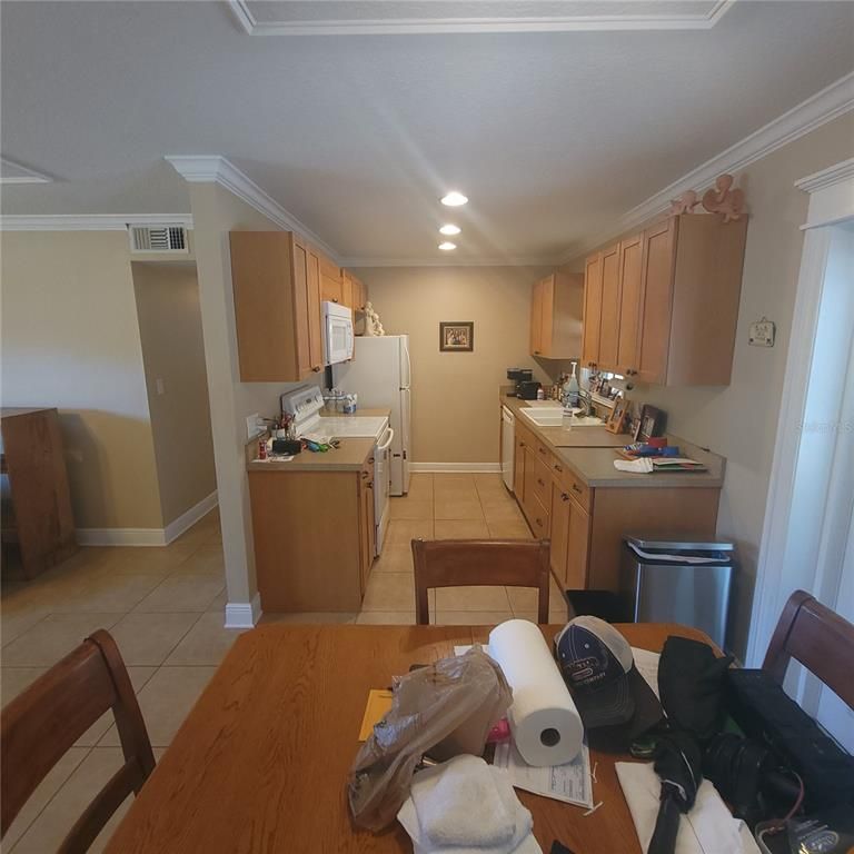 Dining room, Interior, Kitchen, Recessed Lighting
