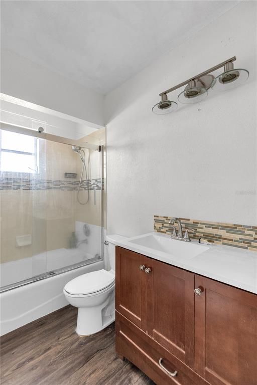 Bathroom, Glass Shower, Interior, Wood Texture Flooring