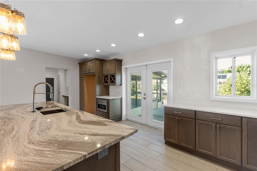 Interior, Kitchen, Recessed Lighting, Wood Texture Flooring