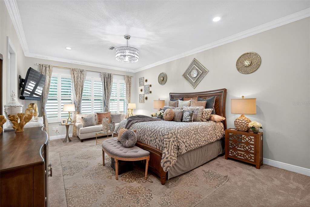 Bedroom, Chandelier, Interior, Recessed Lighting