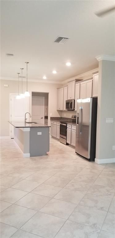 Interior, Kitchen, Pendant Lights, Recessed Lighting, Stainless Steel Appliances